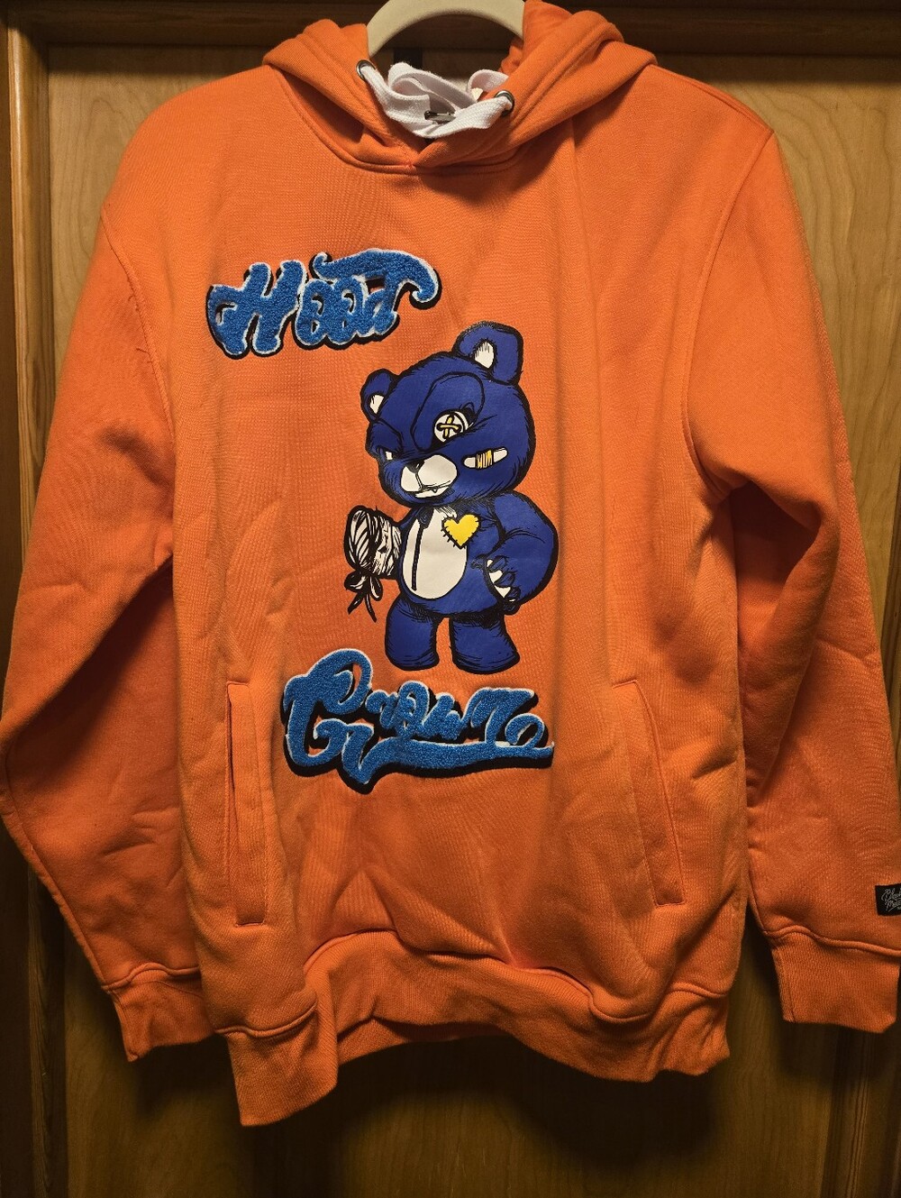 BLEEKER & MERCER Orange“Hood Grown” Graphic Hooded Sweatshirt Adult Med